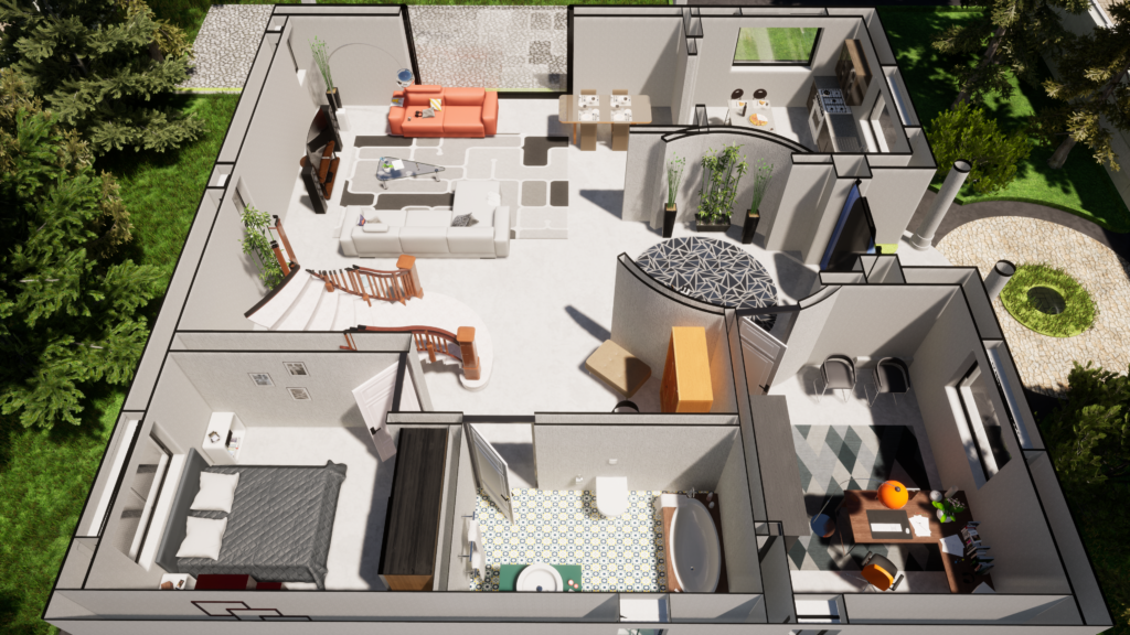 Villa İç Mekan ve Kat Planları  |  Tunus — architectural visualization 3 by Arakot Studio