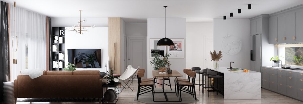 Livingroom- Bathroom Design |  France — architectural visualization 1 by Arakot Studio