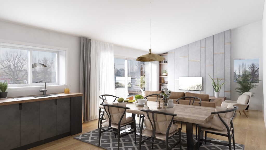 Living-Dining-Kitchen |  Switzerland — architectural visualization 1 by Arakot Studio
