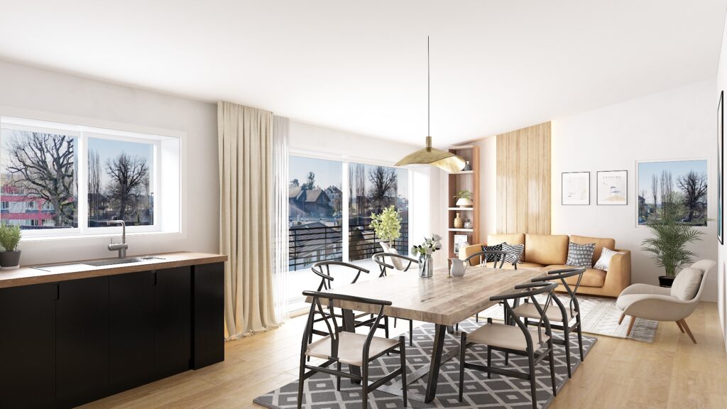 Living-Dining-Kitchen |  Switzerland — architectural visualization 2 by Arakot Studio