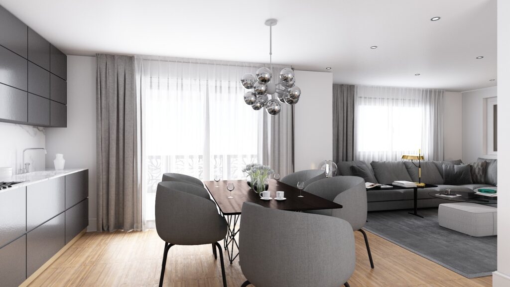 Kitchen- Living Area |  Switzerland — architectural visualization 2 by Arakot Studio