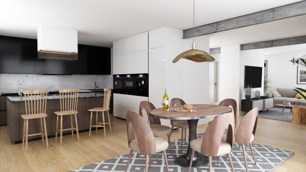luxury Lıvıng-dınıng-kıtchen desıgn  |  spaın — architectural visualization 3 by Arakot Studio