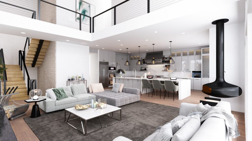 Luxury house living-kıtchen |  usa — architectural visualization 2 by Arakot Studio