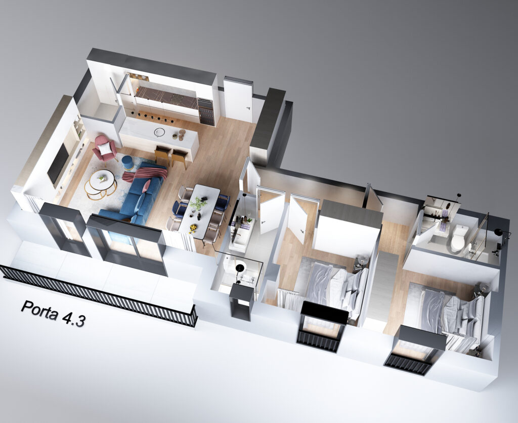  3d Floor Plan Render |  Portugal — architectural visualization 2 by Arakot Studio