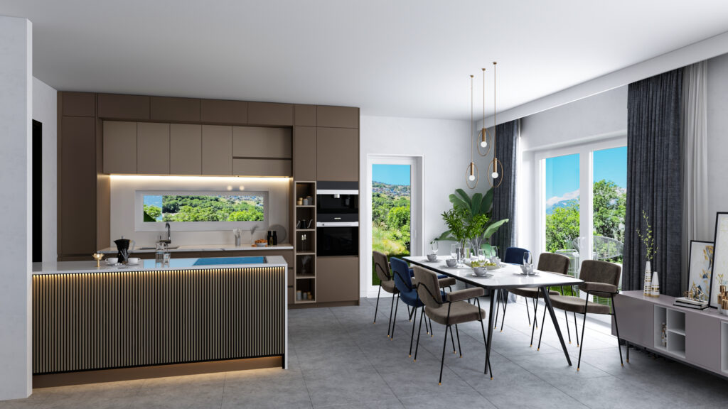Mountaın house ınterıor lıvıng-dınıng |  swıtzerland — architectural visualization 3 by Arakot Studio
